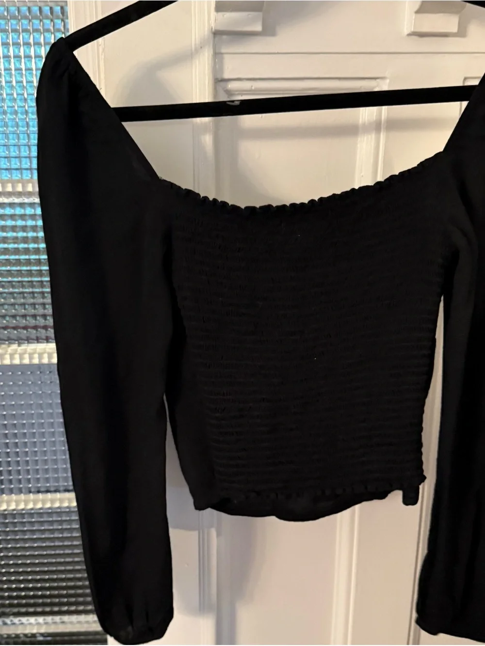 Reformation Reign Black Womens Top Sweet Heart Neckline Smocked Back Sz 4 EUC